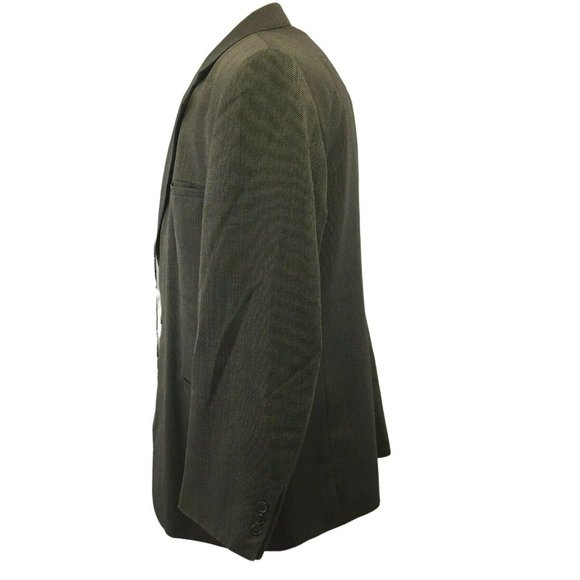 J Ferrar Custom Fit Suit Jacket Blazer Sports Coat Mens 42R Brown Tweed Wool Ble - Picture 2 of 9